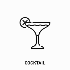 cocktail icon vector. glass sign symbol for your design	