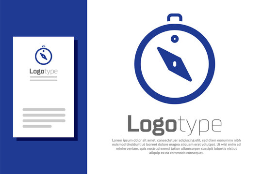 Blue Compass icon isolated on white background. Windrose navigation symbol. Wind rose sign. Logo design template element. Vector.