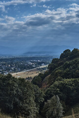 Obraz premium mountain view sky clouds forest