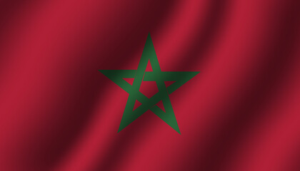 morroco national wavy flag vector illustration