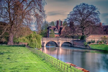 The River Cam flowing through Cambridge, UK