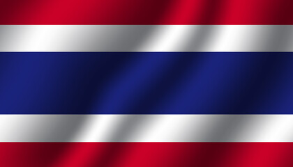 Fototapeta premium thailand national wavy flag vector illustration