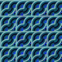 Abstract geometric pattern with squares and waves. Shiny metallic retro background