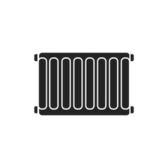 Steel radiators of heating in the house black glyph icon on white background. Home heating. Pictogram for web page, mobile app, promo. UI UX GUI design element.