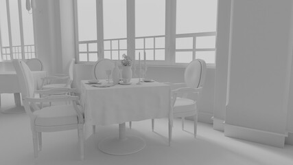 restaurant table plate spoon abstract   3d   wallpaper background 