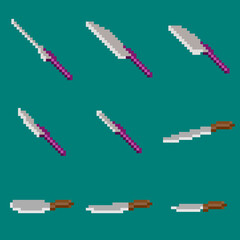 A set of nine illustration knives for games, website decoration and more.