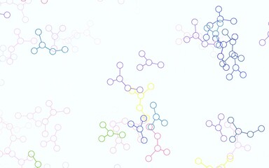 Light Multicolor vector background with forms of artificial intelligence.