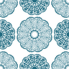 seamless pattern, abstraction in monochrome colors, mandala, ornament for wallpaper and fabric, wrapping paper, background for different designs