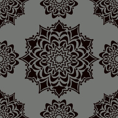 seamless pattern, abstraction in monochrome colors, mandala, ornament for wallpaper and fabric, wrapping paper, background for different designs
