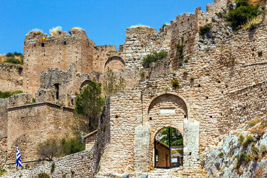 The castle of Akrokorinthos, known as a fortress from the antiquity and constructed as seen today during byzantine and medieval times.