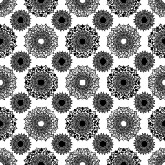 seamless pattern, abstraction in monochrome colors, mandala, ornament for wallpaper and fabric, wrapping paper, background for different designs