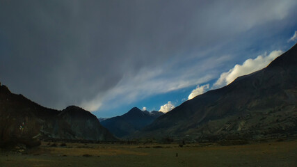 mountain landscape with clouds