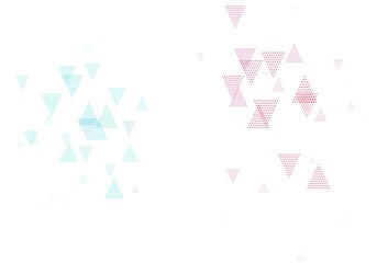 Light Green, Red vector background with triangles, circles.