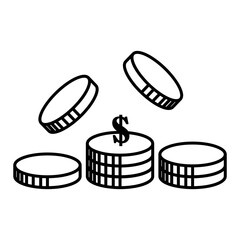 Fototapeta na wymiar Money coins icon