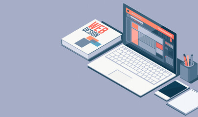 Web designer work desktop