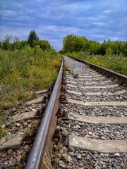 Fototapeta premium railroad tracks in the countryside