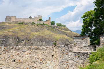 The medieval castle in Sion, Wallis, Switzerland