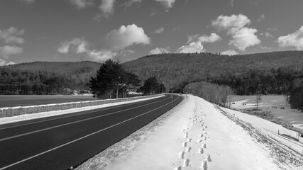winter road in the mountains