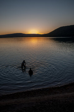 Lac de Chalain au coucher du soleil