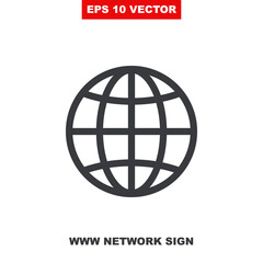 Visit the website button vector icon. Goto conceptual globe line style illustration. World internet web symbol for Http link browse logo. Domain sign for webpage hosting. V1