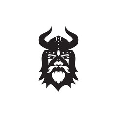 Viking head helmet vector logo design