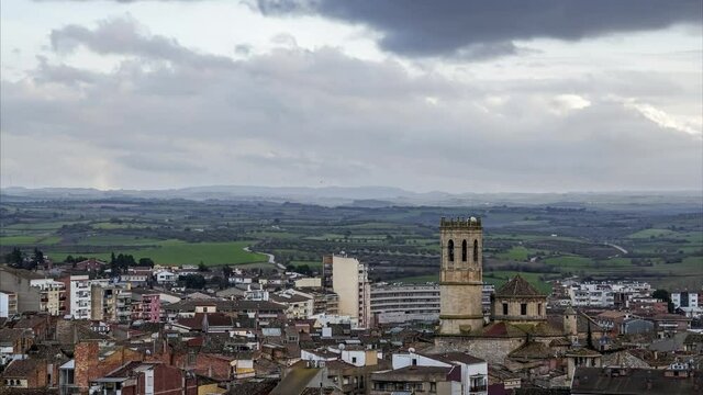 Tarrega city in Spain, Timelapse
