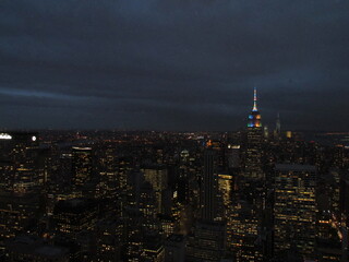 Naklejka premium Empire State Building at Rockefeller Center top of the rock Observation deck