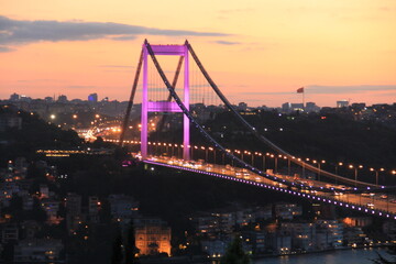 Naklejka premium Sunset at bosphorus İstanbul