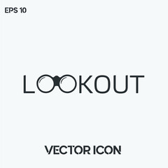 Typographic "Lookout" vector icon illustration. Premium quality. 