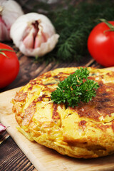 A national dish of Spanish cuisine - tortilla