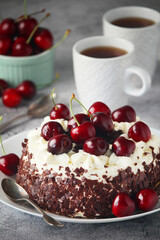 A traditional German chocolate and cherry cake Schwarzwald