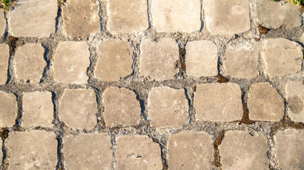 
Paved stones on the ground, background
