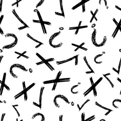 Seamless pattern with hand drawn symbols