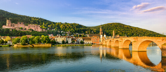 The old bridge and castle in Heidelberg, Germany - obrazy, fototapety, plakaty