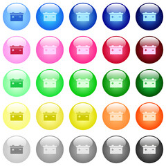 Accumulator icons in color glossy buttons