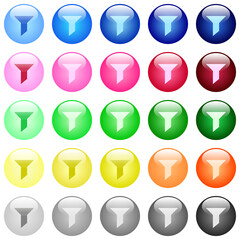 Filter icons icons in color glossy buttons