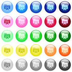 Cancel folder icons in color glossy buttons