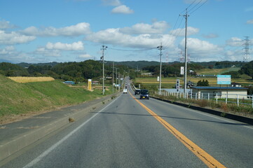 Blur image of highway in Japanese city