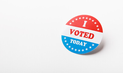 American vote sticker isolated on white background