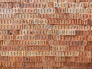 Orange brick wall at side to show hole and texture background. 