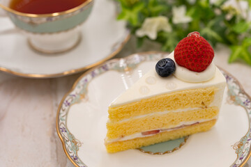 ショートケーキ　ティータイム