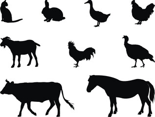 farm animals collection vector