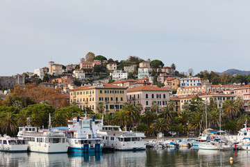 Fototapeta na wymiar La Spezia and port, view from the sea