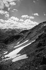 mountain landscape with snow