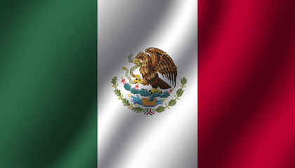 mexico national wavy flag vector illustration
