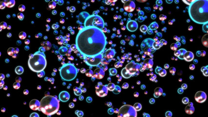 bubbles liquid 3d illustration render