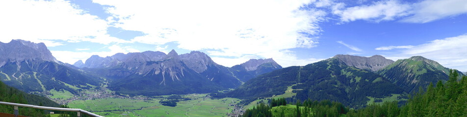 paorama of the ehrwalder becken, tirol, austria