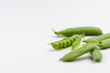 peas on a white background