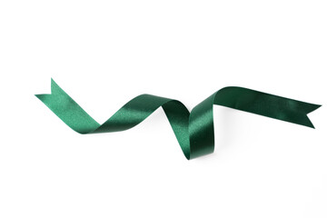 green banners ribbons label on white