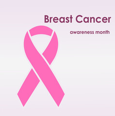 Breast Cancer Awareness Ribbon. Vector design and illustration.